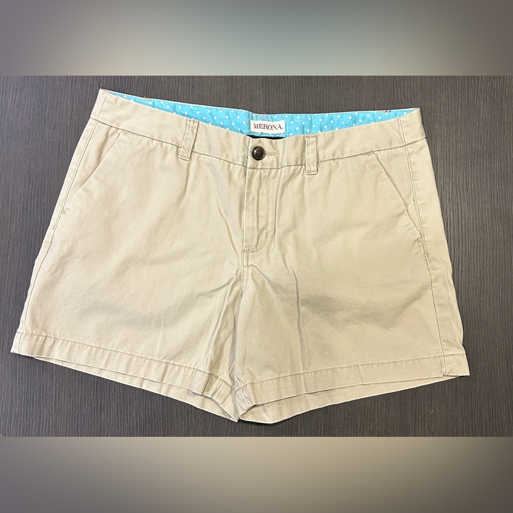 Merona Women’s Khaki Chino 100%‎ Cotton Shorts Size 12